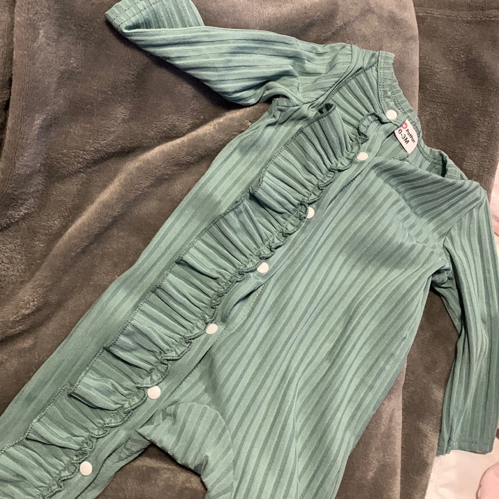 Green one piece with matching bow